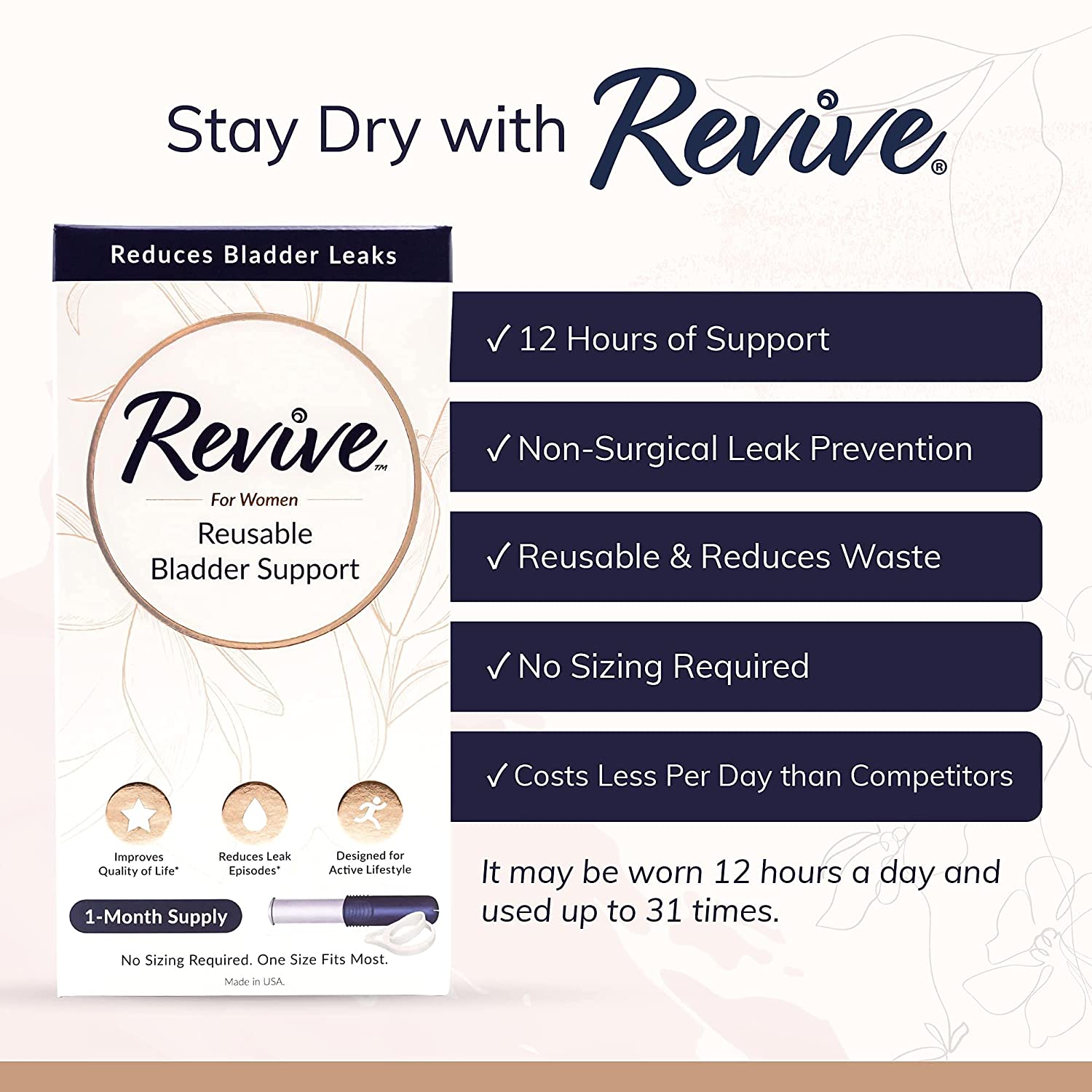 Revive Reusable Bladder Support for Women | Effective Leak Control ...